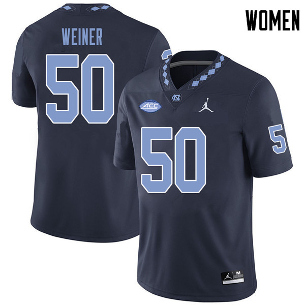 Jordan Brand Women #50 Art Weiner North Carolina Tar Heels College Football Jerseys Sale-Navy